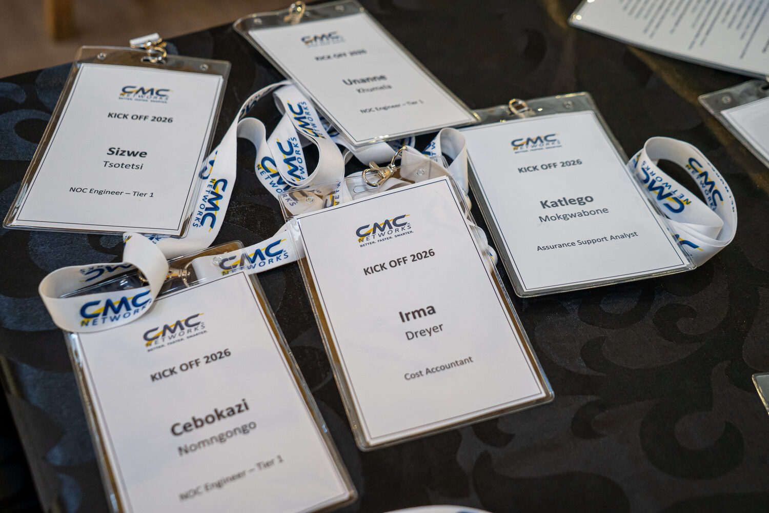 CMC Networks Kick Off 2026 name badges