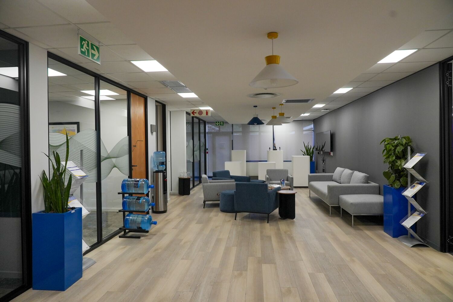 An open-plan breakout lounge in the CMC Networks office