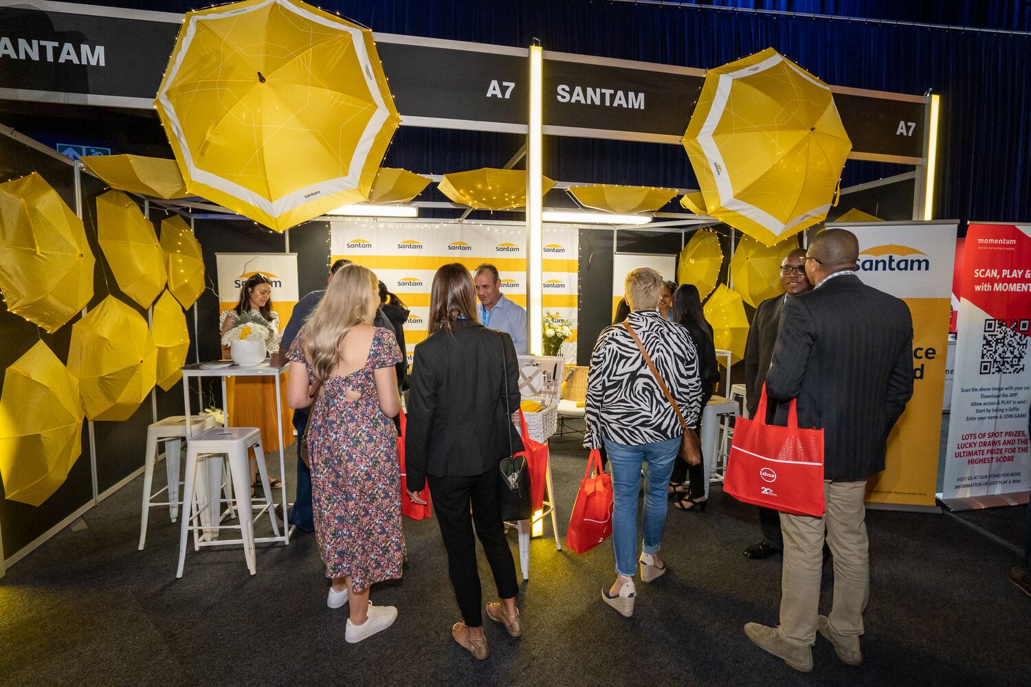 Guests visiting an exhibition stand