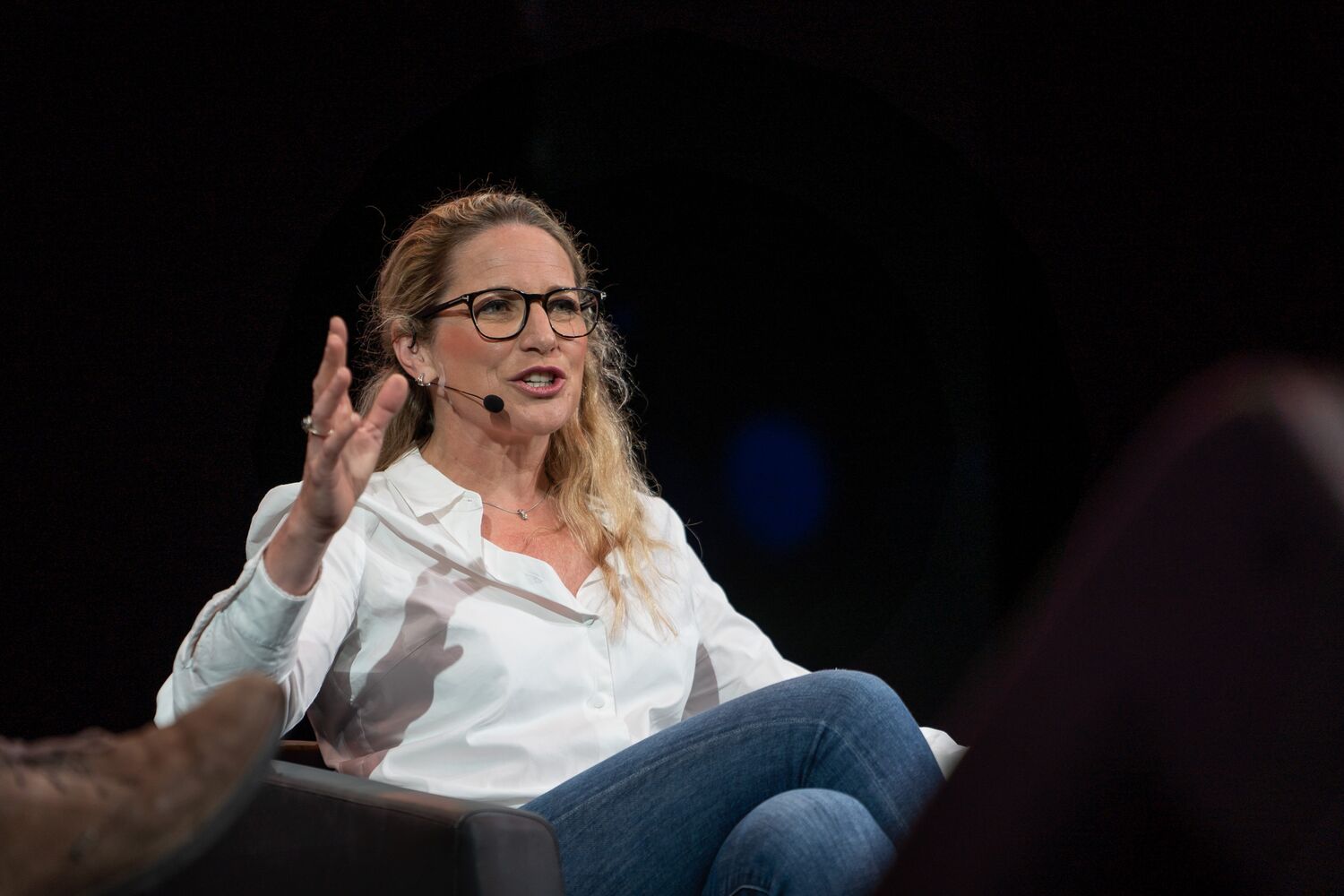 A speaker addressing the audience during a session