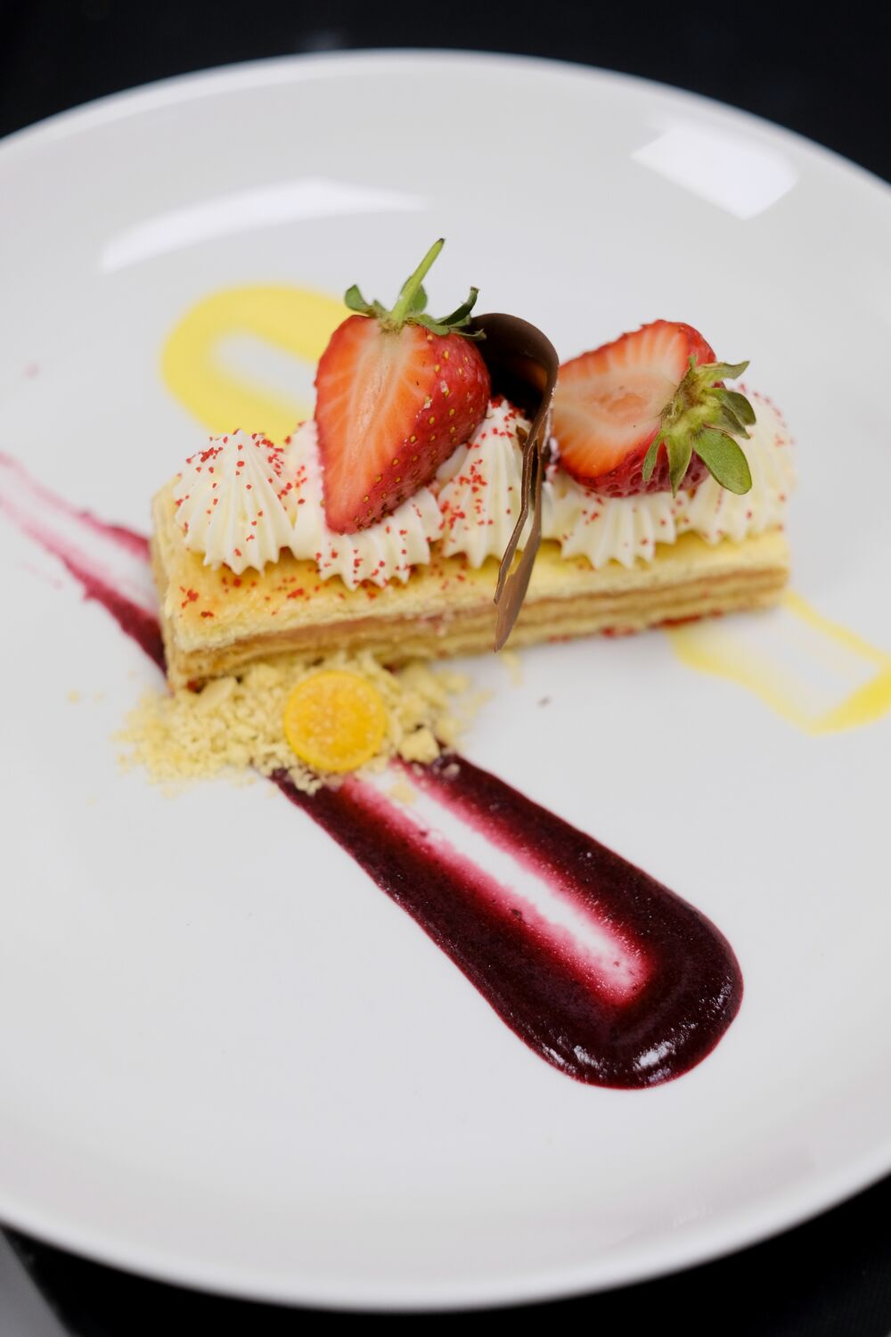 Dessert served at the anniversary gala dinner