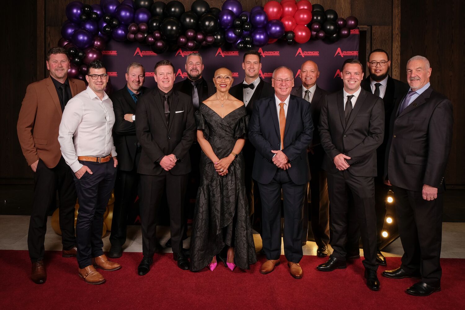 Group photograph of guests on the red carpet