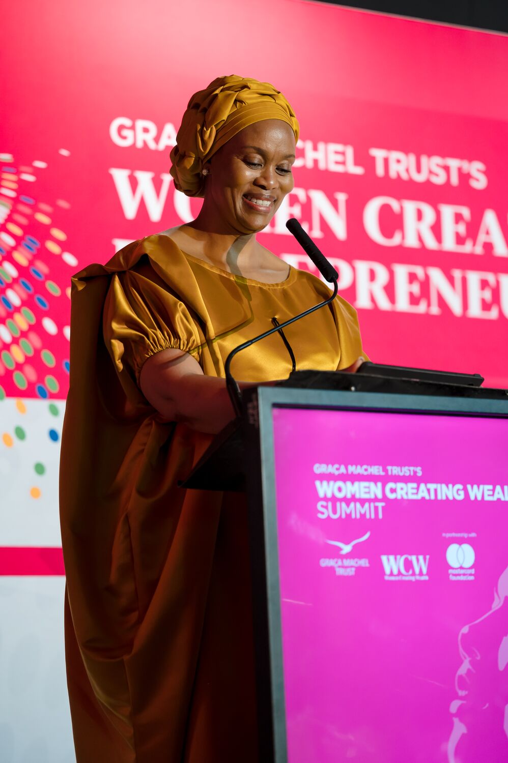 Keynote speaker addressing the summit