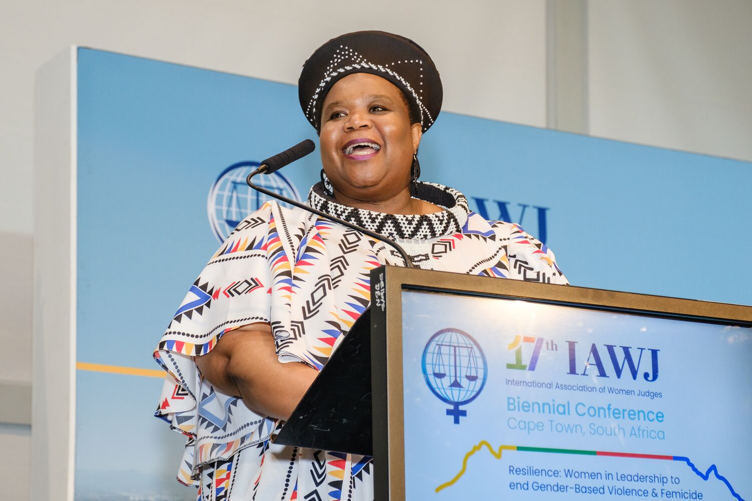 A speaker addressing guests at the gala dinner