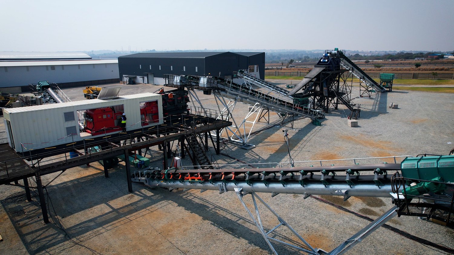 Wide view of Intagrey's pre-assembled XRT sorting plant