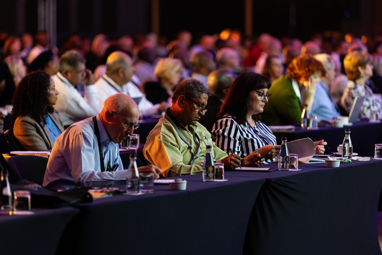 Guests seated at tables during the celebration