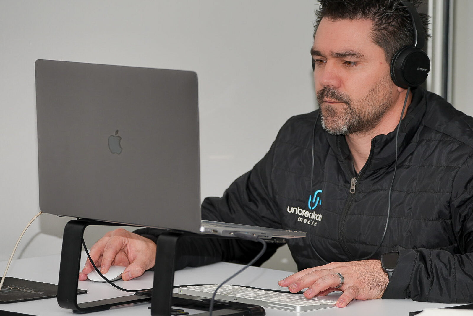 Unbreakable Media onsite editor at work