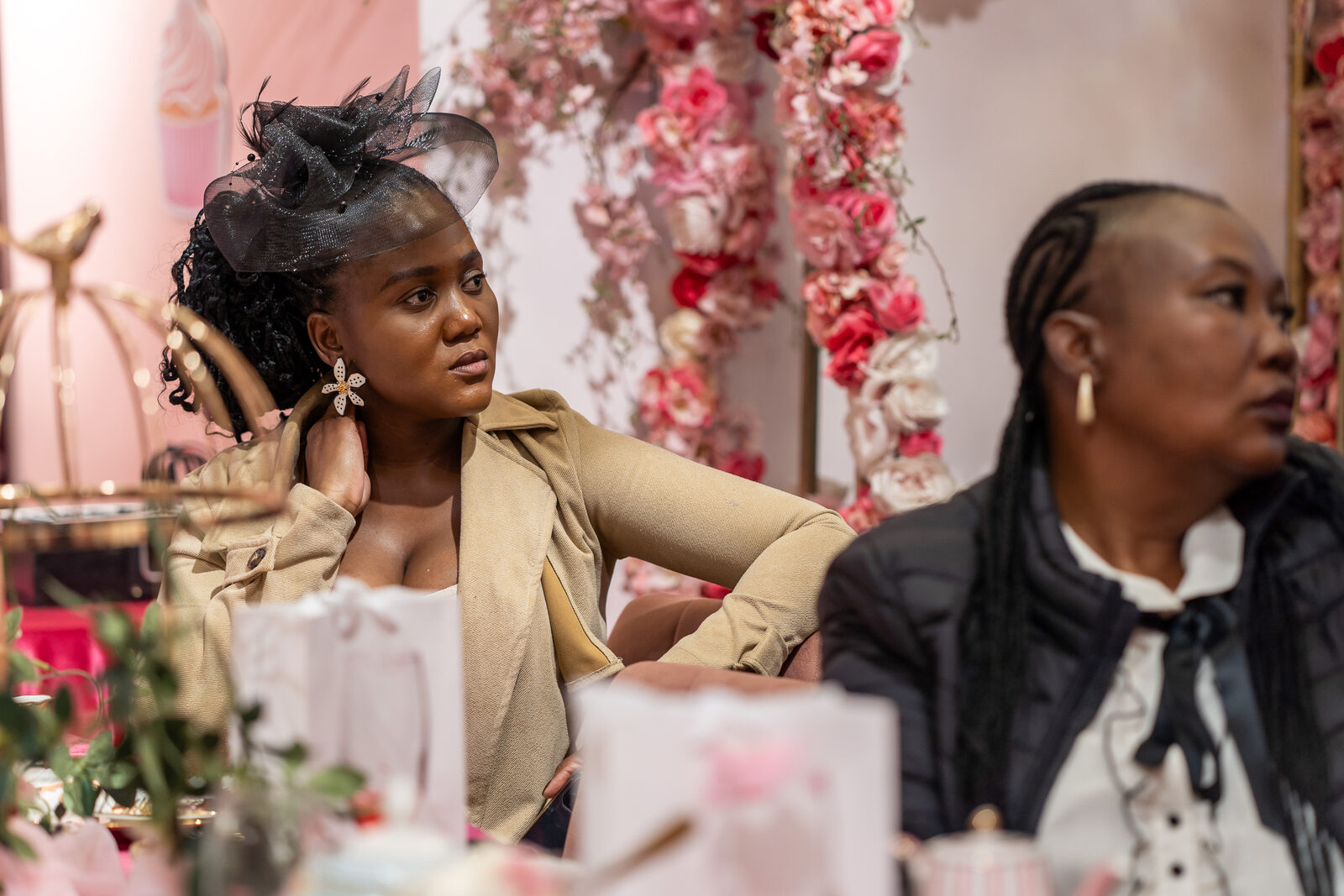 JT International Bridgerton-themed high tea event guests mingling