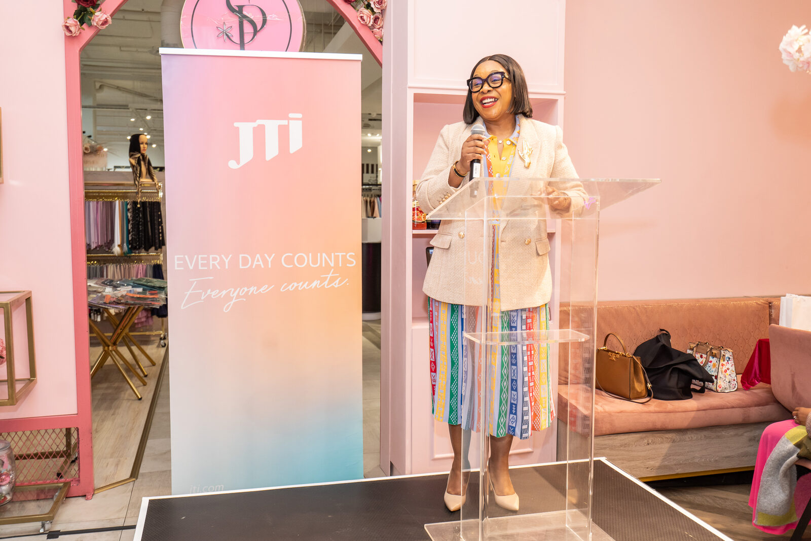 JT International Bridgerton-themed high tea event atmosphere