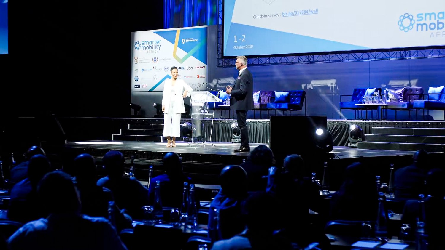 Smarter Mobility Africa Summit conference stage at Sun Arena in Pretoria