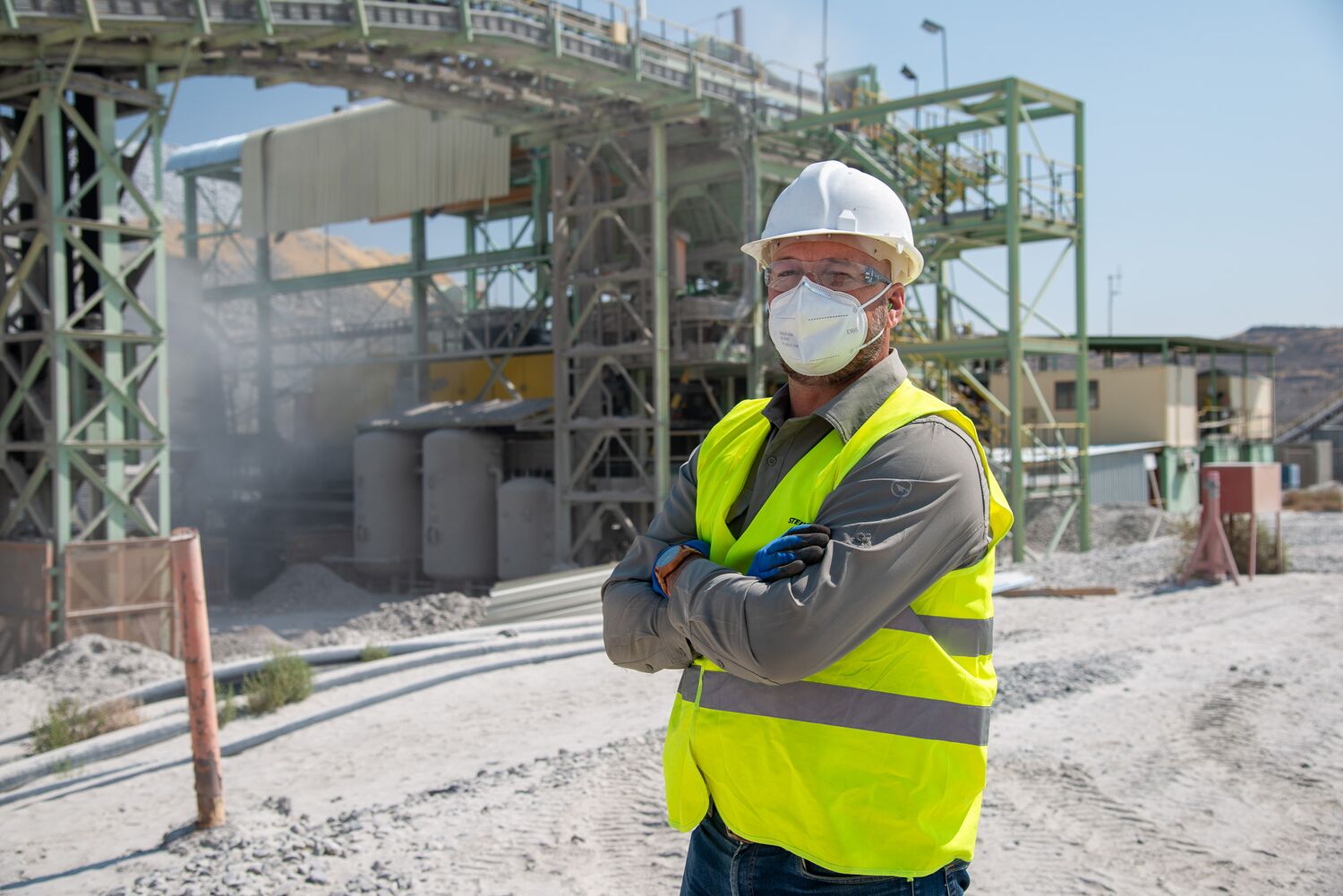 A member of the mining team on site