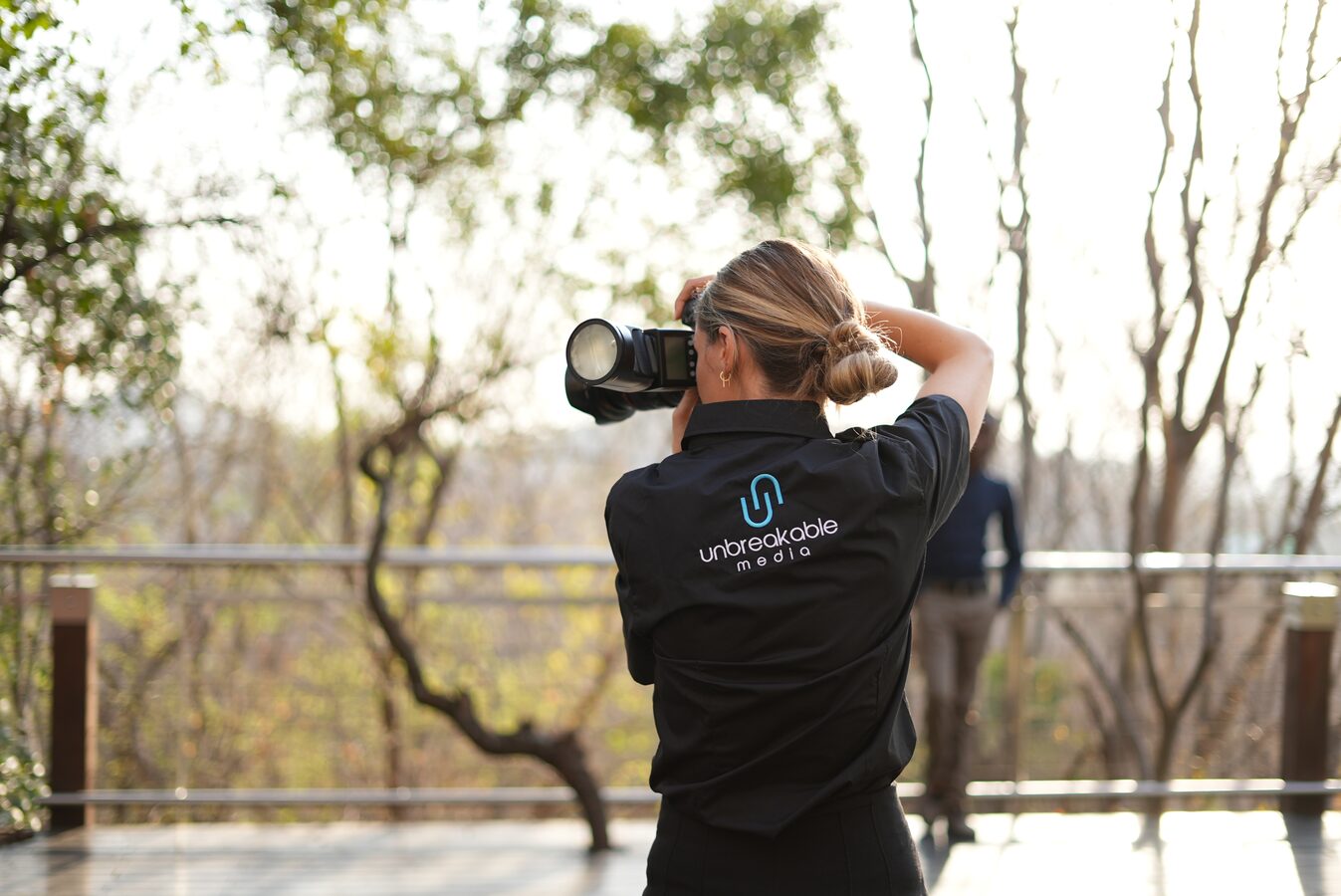 Photographer shooting on location in the bushveld